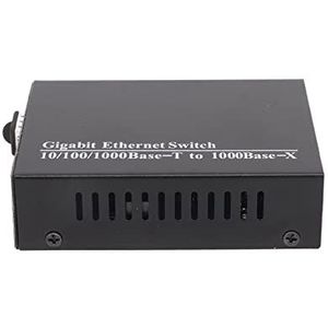 Ethernet-transceiver, SFP Langeafstandstransmissie Auto Negotiate Gigabit-verbindingen 100-240V Universele Compatibiliteit Glasvezeltransceiver voor Kantoor (EU-stekker)