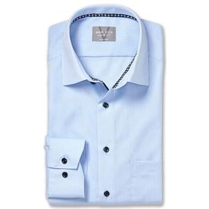 MARVELIS Comfort Fit Overhemd met lange mouwen, effen, popeline, effen, puur katoen, Lichtblauw (_11_), 47