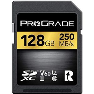 SD UHS-II 128GB Card V60 – Tot 130MB/s schrijfsnelheid en 250 MB/s leessnelheid | Voor professionele Vloggers, filmmakers, fotografen en contentcurators – Door Prograde Digital