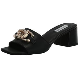 Steve Madden Dames Santana hak sandaal, zwart leer, 5.5 UK, Zwart leder, 38 EU