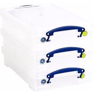 Really Useful Box 3 x opbergdoos 4,0 liter - voor A4-papier - transparant