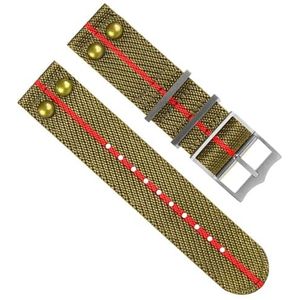 dayeer Nylon canvas horlogeband voor Hamilton stoffen horlogeband klinknagel polsband (Color : A25 Silver Buckle, Size : 20mm)