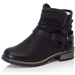 Rieker DAMES Enkellaarzen 94689, Vrouwen Enkellaarsjes,laarzen,halve laarzen,bootie,plat,Zwart (schwarz / 00),38 EU / 5 UK