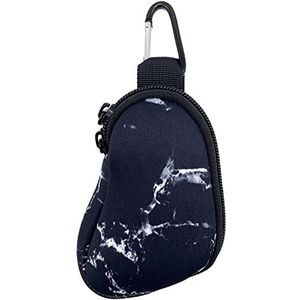 Spacmirrors Astma Inhalator Houder Neopreen Beschermende Draagbare Draagtas Reizen Inhalator Mini Case Sleeve voor L-vormige Inhalator, Inhalator Niet Inbegrepen, Marmer Zwart, 5"" X 3"", Pack Pocket