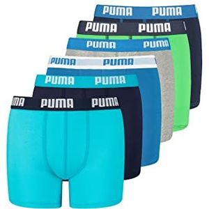 PUMA Basic boxershorts voor jongens, 6 stuks, blauw/groen, 164 cm