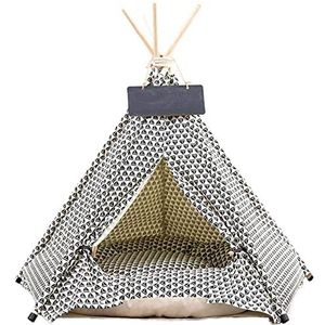 Hondenmand Huisdier Tipi Huisdier Bed Met Dik Kussen Schoolbord Hondentent Voor Middelgrote Kleine Hond Kat Huisdierbed (Color : Scales, Size : 50X50X60CM)