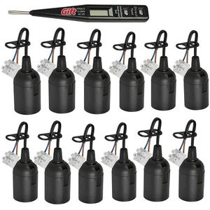 12 stuks fittingen, E27, renovatiefitting, bouwplaatsfitting, lampfitting met kabel, renovatiefitting met kabel, E27 reservefitting