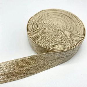 10/15/20/25mm glanzend elastisch lint vouw over spandex elastische band voor het naaien van kanten rand tailleband kledingaccessoire-kaki-25mm-50yards rol