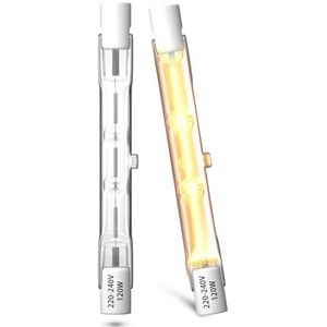 Lamptobe R7S Halogeenlamp 78mm 120W 230V, 78mm R7S Halogeenstaaf Warm Wit 2800K, Dimbaar R7S Halogeenlamp J78 Lineaire Halogeenlamp voor Vloerlampen en Landschapsverlichting, 2 Stuks