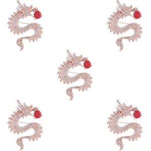 Mannen Retro Stijl Dragon Broche Corsage Party Badge Sieraden Goud+Wit, as described, Kunststof, als beschrijving