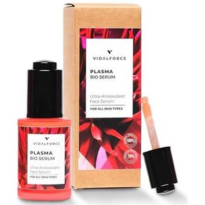 PLASMA Serum met 10% Astaxanthine, 5% Bakuchiol, 3% Pure Vitamine C, 15% Niacinamide, 3% Hyaluronzuur of Vitamine B3 en meer dan 24 natuurlijke actieve ingrediënten, Dag- en nachtgebruik. 30ml