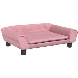 vidaXL Hondenmand 70x48x22 cm fluweel roze