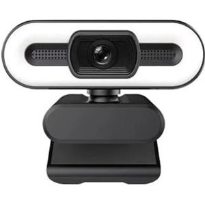 Autofocus HD-webcam met invullicht, draaibare laptopwebcam, pc-computercamera microfoon for YouTube-video's(4K)