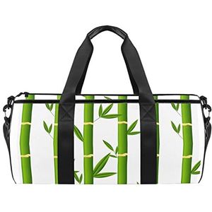 Schattige dieren katten patroon reizen duffle tas sport bagage met rugzak draagtas gymtas voor mannen en vrouwen, bamboe, 45 x 23 x 23 cm / 17.7 x 9 x 9 inch