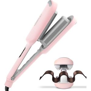 TYMO ROVY Krultang, Golfplaat voor Haar Grote Krullen Geschikt voor Beginners, 32 mm Ionen Keramische Haar Kreukeltang voor Lang en Kort Haar met 4 Temperaturen en LED-Display, Haar Crimptang