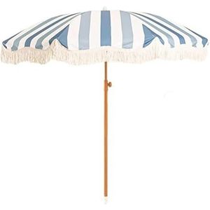 Strandparasols met franje, boho franjeparaplu, strandstoelparaplu witte franje, boho parasol met franje, boho paraplu buitenterras, met draagtas (Color : B, Size : 200 * 240cm/6.5 * 7.8ft)