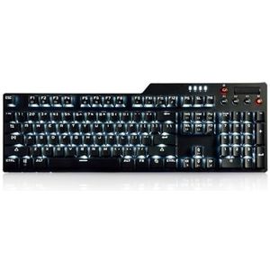 QPSJXN AK35I Bekabeld mechanisch toetsenbord, 110 wit, computertoetsenbord (Black Switch ABS)