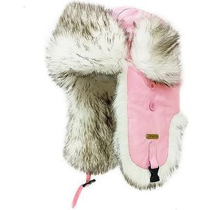 HEYANN Faux Fur Fuzzy Winter Trapper Ski Hat Jacht Cap voor Mannen Vrouwen met Oorkleppen Russische Ushanka Eskimo Aviator Sovjet Pilot Hoed Warm Waterdicht Winddicht, roze, S-M