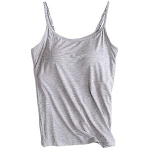 Camisole Ingebouwde BH,Ingebouwde bh-tanktops voor dames | Hemdjes voor dames met ingebouwde bh, bh-tanktops met verstelbare spaghettiband Zcsxk