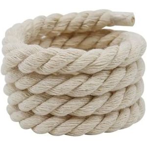 MORENTSU 2Pairs Ronde Dikke Touw Veters Polyester Katoen Effen Kleur Veters 0.8cm120Cm Breedte 10Kleuren Vet Schoenveters, Beige, Eén maat