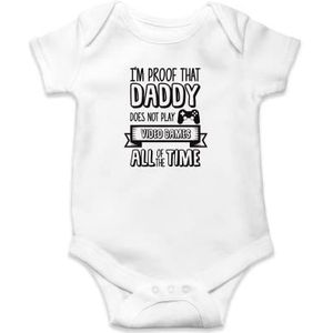 SMARTYPANTS Ik ben het bewijs dat papa niet de hele tijd videogames speelt Babygrow - Papa Vaderdag Verjaardag Baby Grow Romper Slaappakje Bodysuit Baby Vest Gift Present, Witte Prime, 3-6 maanden