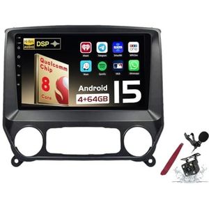 Android 15 Autoradio Sat Navi voor C-hevrolet Silverado/GMC Sierra (2014-2018) 9 Inch Touchscreen Multimedia Speler met Draadloze Carplay GPS Navigatie FM RDS Bluetooth 5G-WiFi SWC DSP,M100s