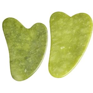 Natuurlijke jade steen gouache schraper gua sha massage gereedschap voor lichaam meridiaan schrappen gezicht tillen afslanken huid detox schoonheid 1 stuk (kleur: U)