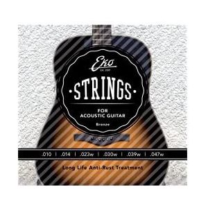EKO String Set Bronze Long Life (.10 - .47) Reservesnaren voor akoestische gitaar met roestwerende behandeling van brons