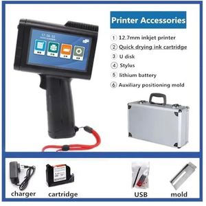 voor Datum Barcode Batchnummer Logo QR-code M10 Handheld Inkjetprinter Productnaam Verpakkingsdatum Barcode QR-code LOGO Draagbaar 600DPI Hoogte 2-12,7 mm Inkjetprinter(Inkjet printer -1)