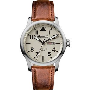Ingersoll Men's The Hatton Automatic Watch with Cream Dial and Brown Leather Strap I01301