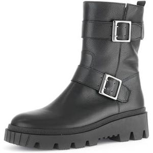 Gabor - Bikerboots - Zwart - Nerfleer/Suède - Blokhak 5 cm