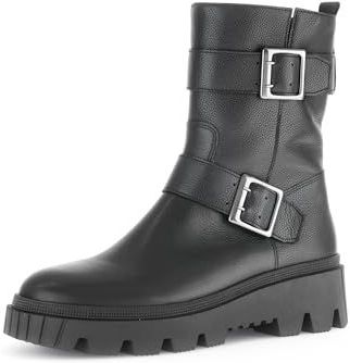 Gabor - Bikerboots - Zwart - Nerfleer/Suède - Blokhak 5 cm