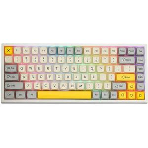 QPSJXN EP84 84-K 75% RGB HOTSWAP mechanisch gamingtoetsenbord, bekabeld, met PBT-kleurstof, voor en Windows Vintage stijl (Geo)