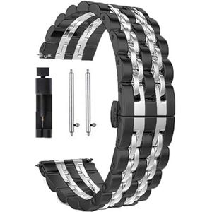 MENGKE Roestvrijstalen polsbandje compatibel met Samsung Galaxy Watch 3 Lte 4 1mm 45mm band armband for tandwielsport / S2 S3 42mm 46mm 20mm 22mm bands(Black silver,For Active2 40 44mm)