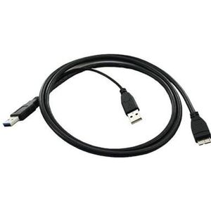 SHXSYN 0,5 m USB 3.0 mobiele harde schijf kabel USB naar micro-B aansluitkabel met extra stroom