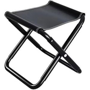 Lichtgewicht viskruk, draagbare klapstoel, visstoel met verstelbare poten, opvouwbare campingstoel met gaasrug en schouderband (Color : Black M)