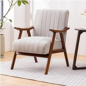 FZDZ Massief houten frame tech stof lounge stoel slaapkamer woonkamer fauteuil comfortabele gestoffeerde enkele sofa stoel (B)