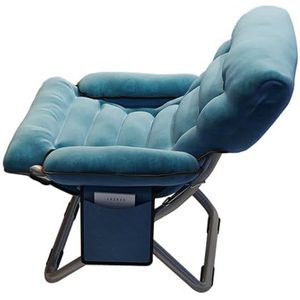 Zero Gravity Gestoffeerde Stoel, Opvouwbare Ligstoel, Kussenlounge-campingstoel Met Zijzakken En 3 Verstelbare Rugleuningen For Gebruik Op Balkon, Tuin En Terras (Color : Blue)
