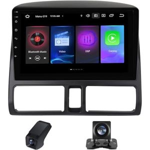 Carplay autoradio 2 Din geldt voor Honda CR-V CRV 2 2001-2006 met Android Auto Bluetooth 9 inch touchscreen autoradio met FM-radio/DSP GPS stuurwielbediening + achteruitrijcamera(C10)