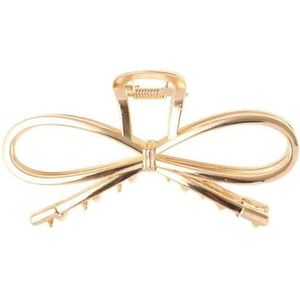 SENLA Metalen strik hoofddeksels haarclip, dames goud en zilver grote grijper clip, getextureerd haaraccessoire, haai clip