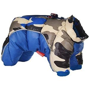 Mengyu Huisdier hond winterkleding viervoetige warme jas vest jassen kleding klassieke huisdier uitloper donsjack voor kleine middelgrote honden (donkerblauw, 3XL)