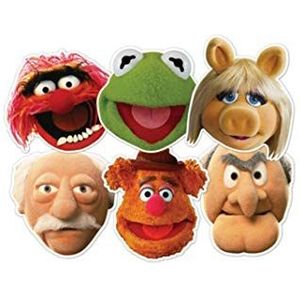STAR CUTOUTS SMP60 STSMP60 Muppets, Party 6 Pack - (Kermit, dier, Miss Piggy, Fozzy, Stadtler & Waldorf) Stadtler/Waldorf masker, One Size
