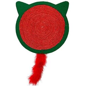 PetSupplies Hondenspecifiek Joy Handig Kerstmis Pet Supplies Sisal Krabpalen Plate Claw Pad Retro Muurschilderij Decorative Cat Toy Veilig en comfortabel (Color : Red)