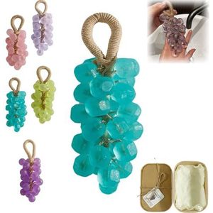 Druivenzeep aan een touw, handgemaakte kristallen druivenzeep, handen wassen en baden, luchtverfrissing, cadeaukeuze for decoratieve zepen for mannen en vrouwen(Royal Blue (Tee Tree))