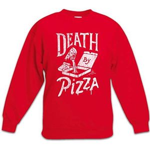 Urban Backwoods Death By Pizza Kinderen Jongens Meisjes Sweatshirt Pullover Trui Rood Maat 8 Jaar