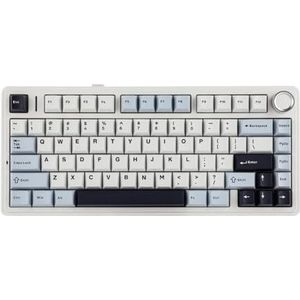 QPSJXN Mechanisch 75% draadloos toetsenbord met Bluetooth 5.0 Hot Seal Design en 2,4 g PBT-connectiviteit Windows en (Lichtblauw)