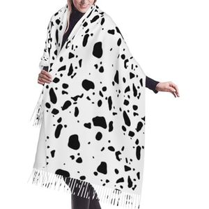 GRatka Sjaal, koeienhuid Dalmatiërs Hondenvlekken Dieren Dalmatiër, Unisex Omzoomde Sjaal Grote Warme Zachte Cashmere Feel Sjaals Wraps 196x68 cm, zoals afgebeeld, 196x68cm