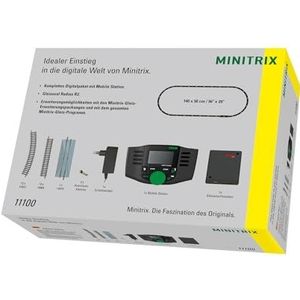 Minitrix Modeltrein 11100 - digitale startverpakking, spoor N, startset met rails en mobiel station