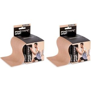 Pinotape Sport Kinesiologische Tape XXL 10 cm x 5 m Light Beige huidskleuren 2-pack