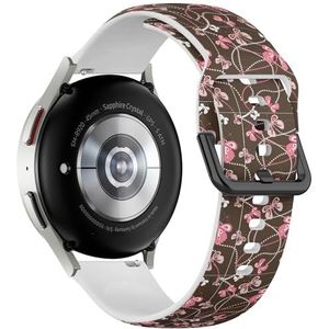 Sportieve zachte band compatibel met Samsung Galaxy Watch 6 / Classic, Galaxy Watch 5 / PRO, Galaxy Watch 4 Classic (elegante vlinders) siliconen armband accessoire